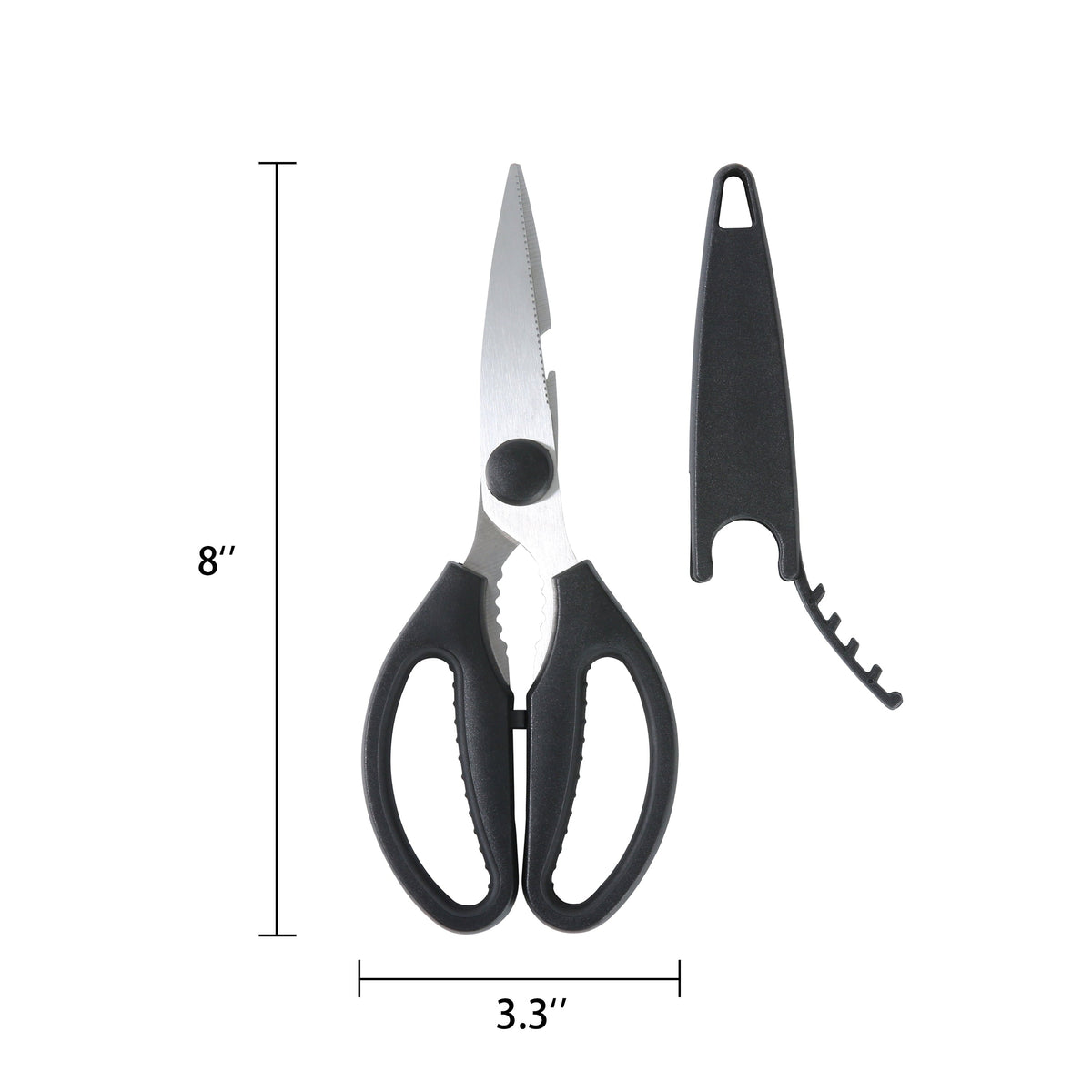 Mainstays Black Handle Stainless Steel Multi-Purpose 8.6in Kitchen Shears - Image 3